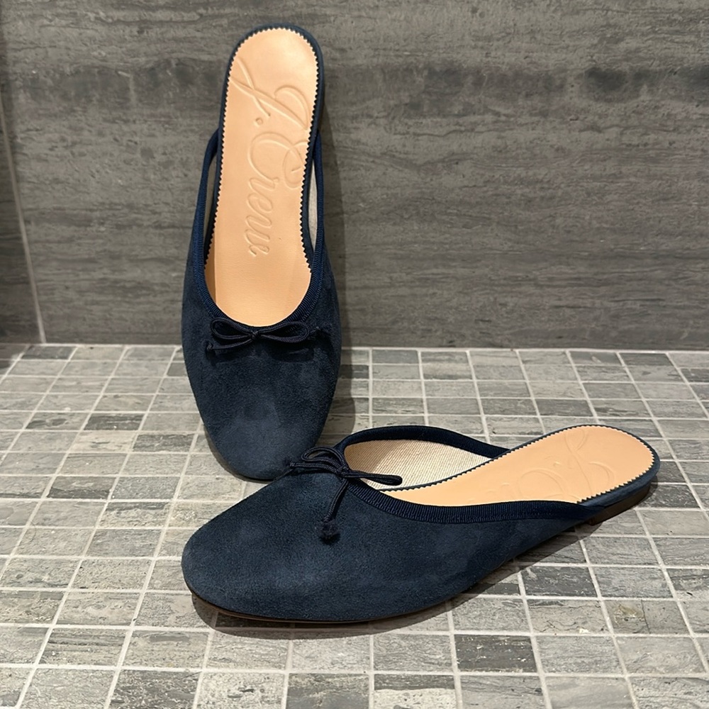 J. Crew Zoe Flats in suede - navy blue